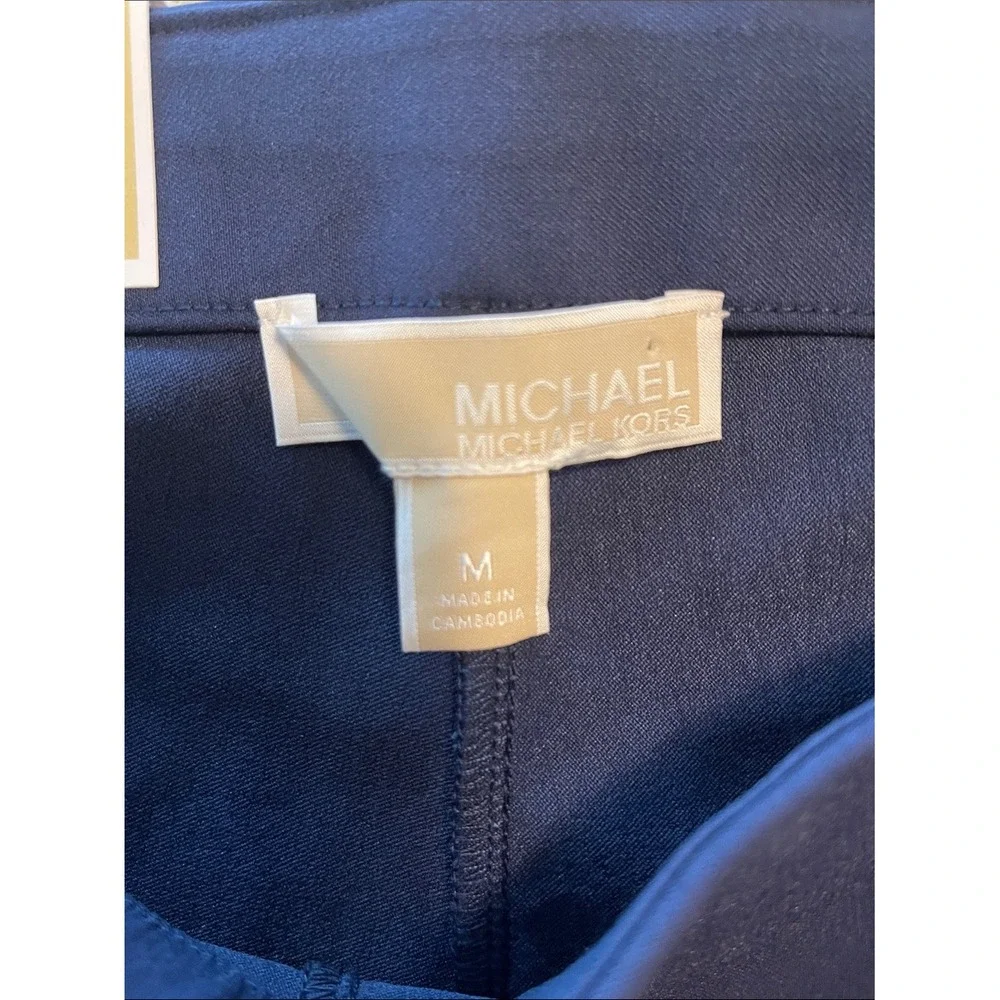Michael Kors Navy Super Skinny Pull On Ankle‎ Pants M NWT